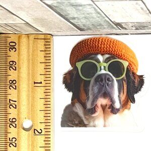 🌀10/$10🌀 Dog In Hat & Sunglasses Translucent Reusable Waterproof Vinyl Sticker